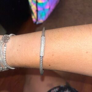 Sterling Silver JCM cubic zirconia CUFF BRACELET